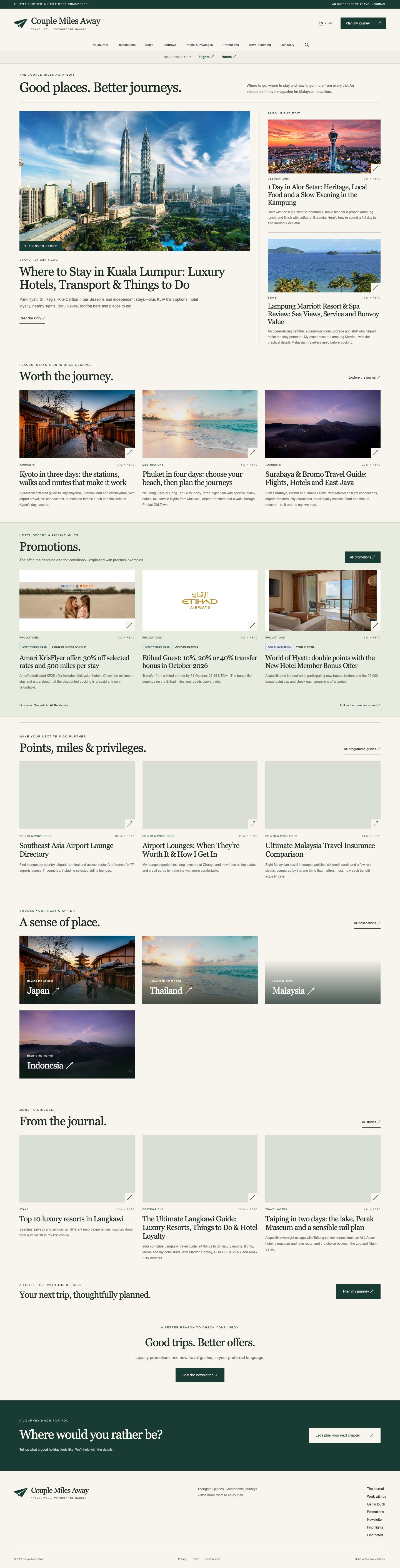 Couple Miles Away — desktop layout